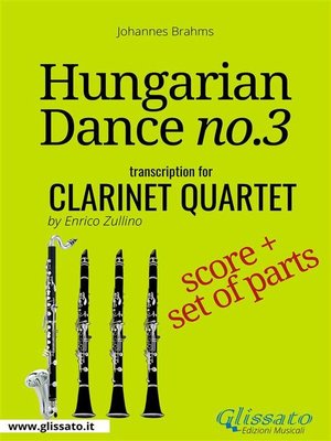 cover image of Hungarian Dance no.3--Clarinet Quartet Score & Parts